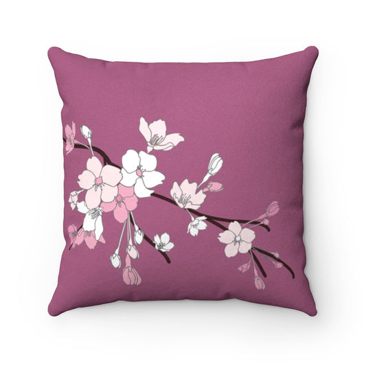 MicroSuede Square Pillow Case- Sakura Blooms (Ume)