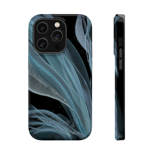 Blue Waves Alcohol Ink Art (Black), MagSafe