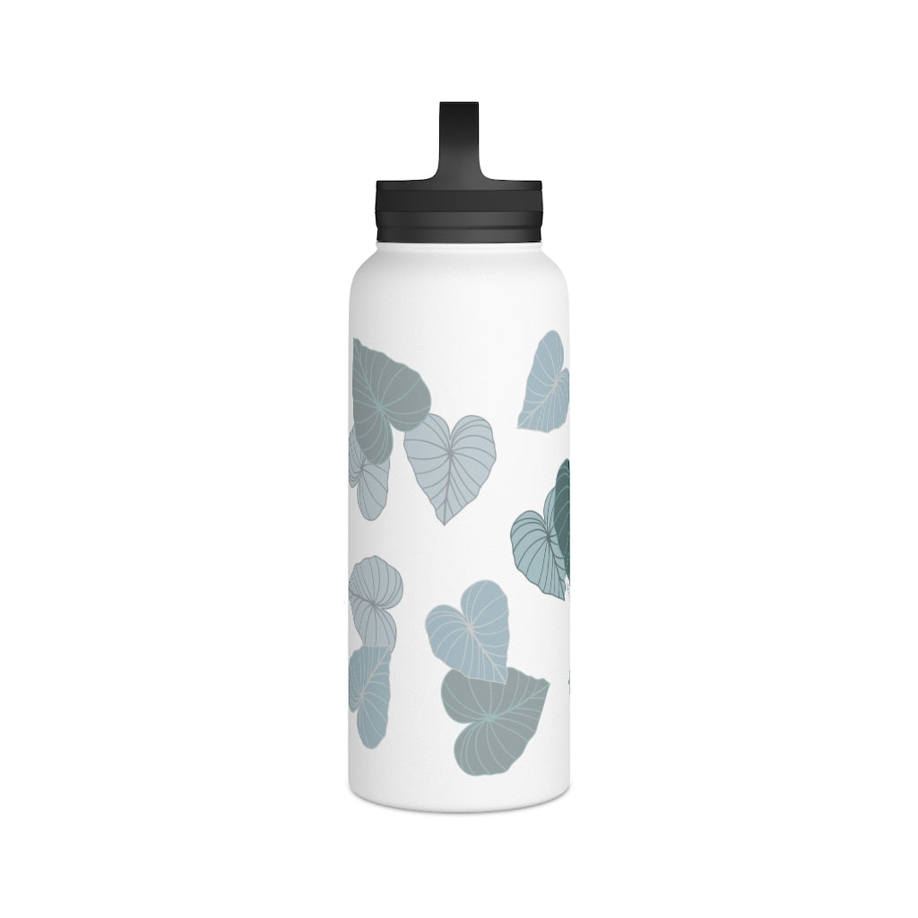 Water Bottle, 3 sizes, Stainless Steel with Handle Lid- Kalo Blue Flurries