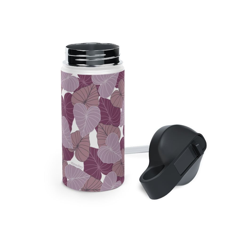 Water Bottle, 3 sizes, Stainless Steel with Sip Straw- Kalo Pinks