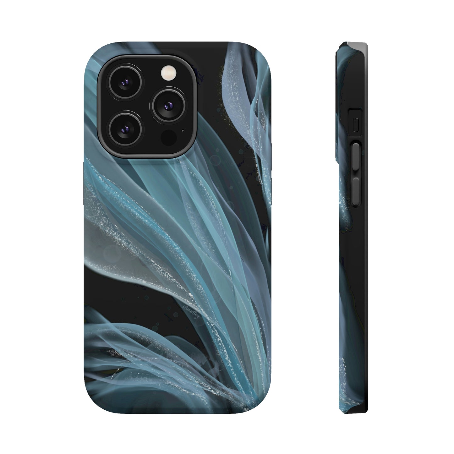 Blue Waves Alcohol Ink Art (Black), MagSafe