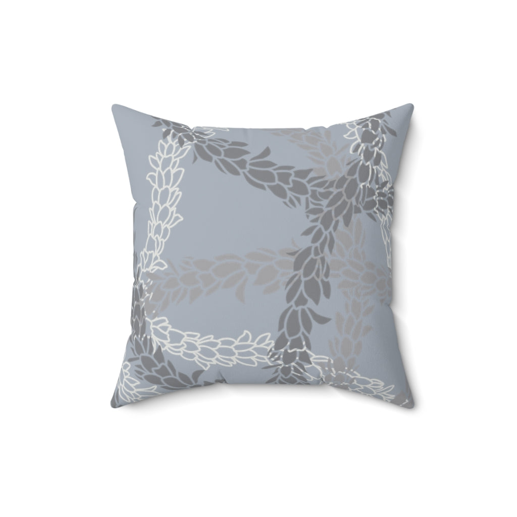 MicroSuede Throw Pillow Cover- Pikake Wishes (Gray)