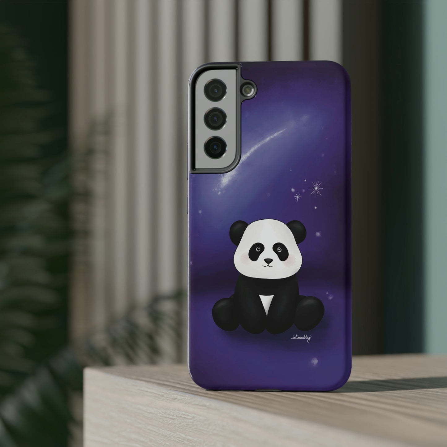 Panda in Purple Starry Night Skies
