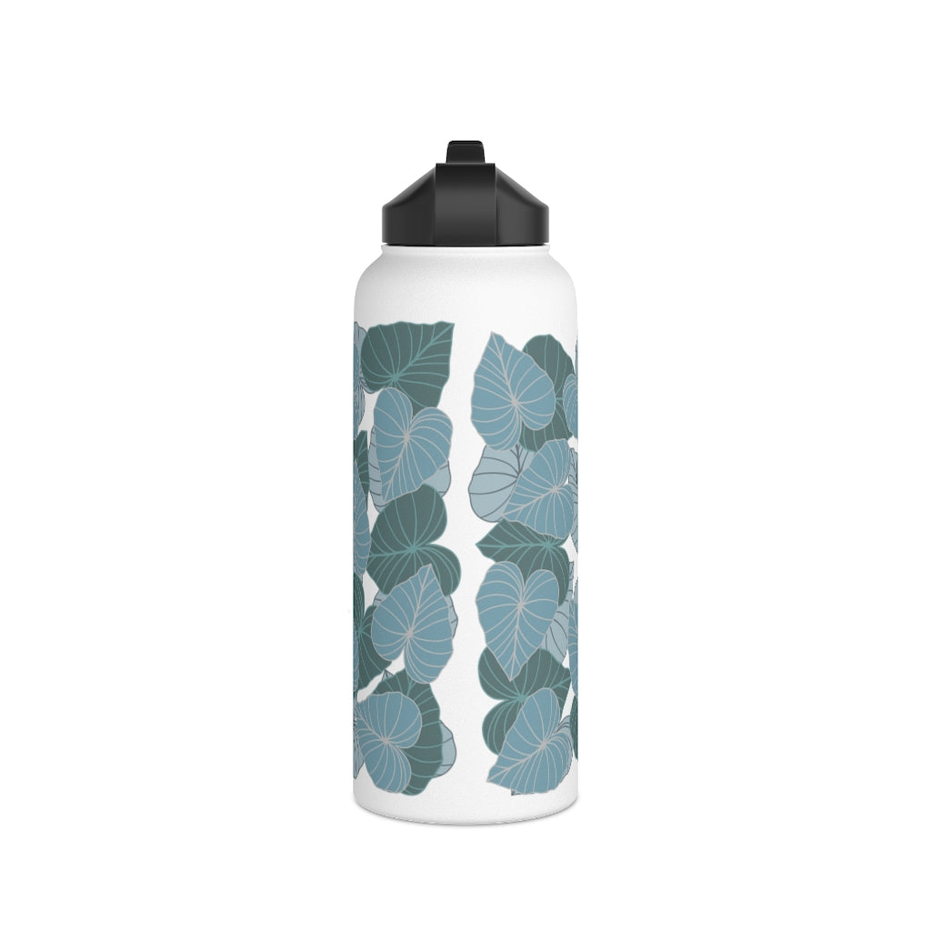 Water Bottle, 3 sizes, Stainless Steel with Sip Straw- Kalo Blues