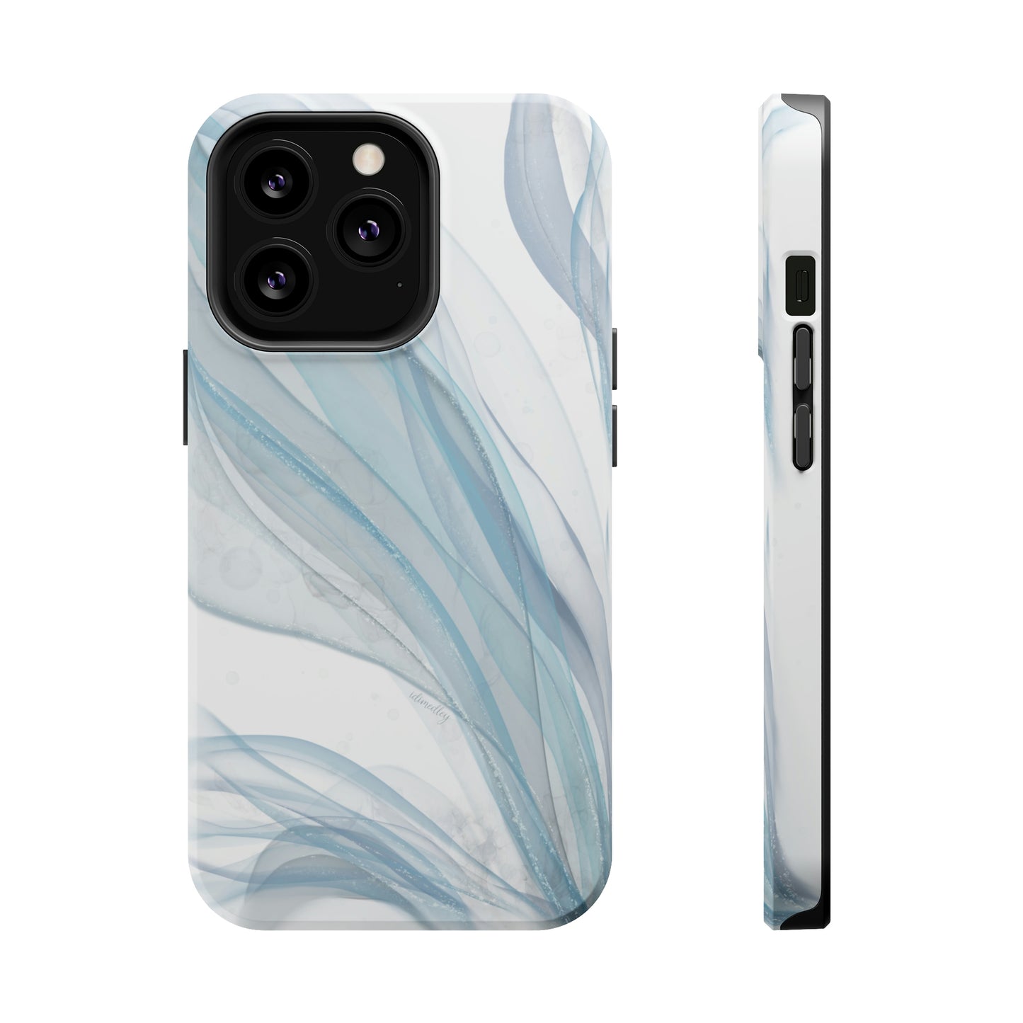 Blue Waves Alcohol Ink Art (White), MagSafe