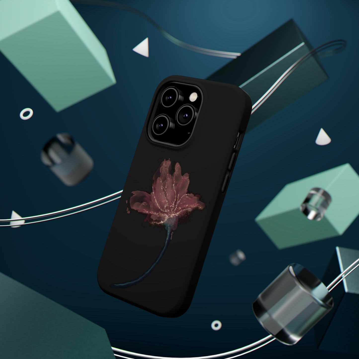 Flower Alcohol Ink Art (Black), MagSafe