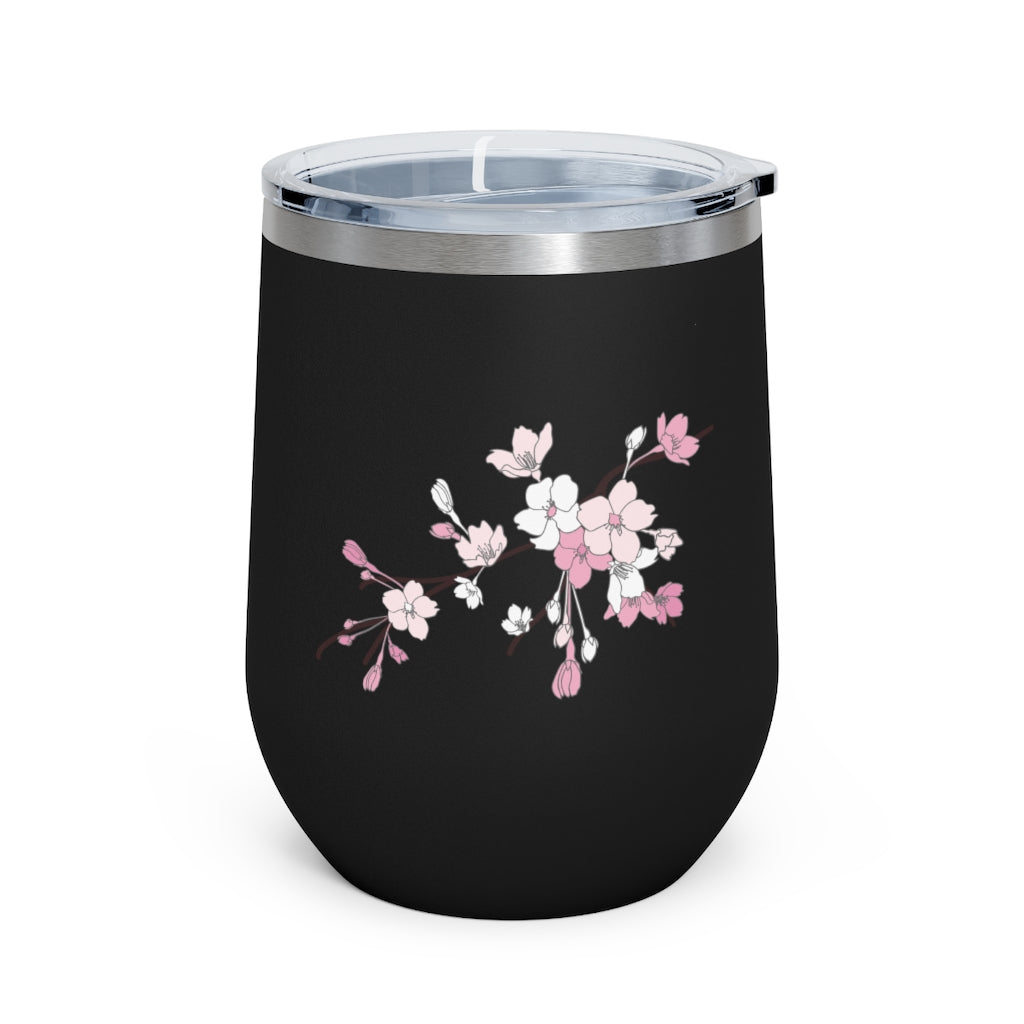 Wine Tumbler- Sakura Blooms (Night Skies)