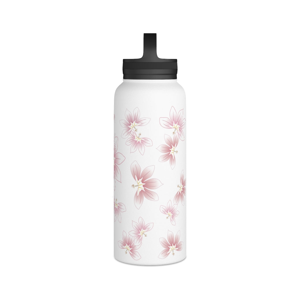 Water Bottle, 3 sizes, Stainless Steel with Handle Lid- Beach Naupaka