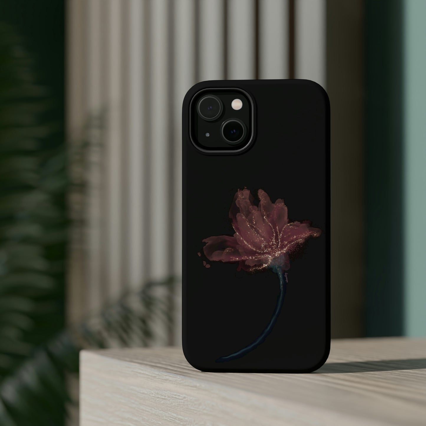 Flower Alcohol Ink Art (Black), MagSafe