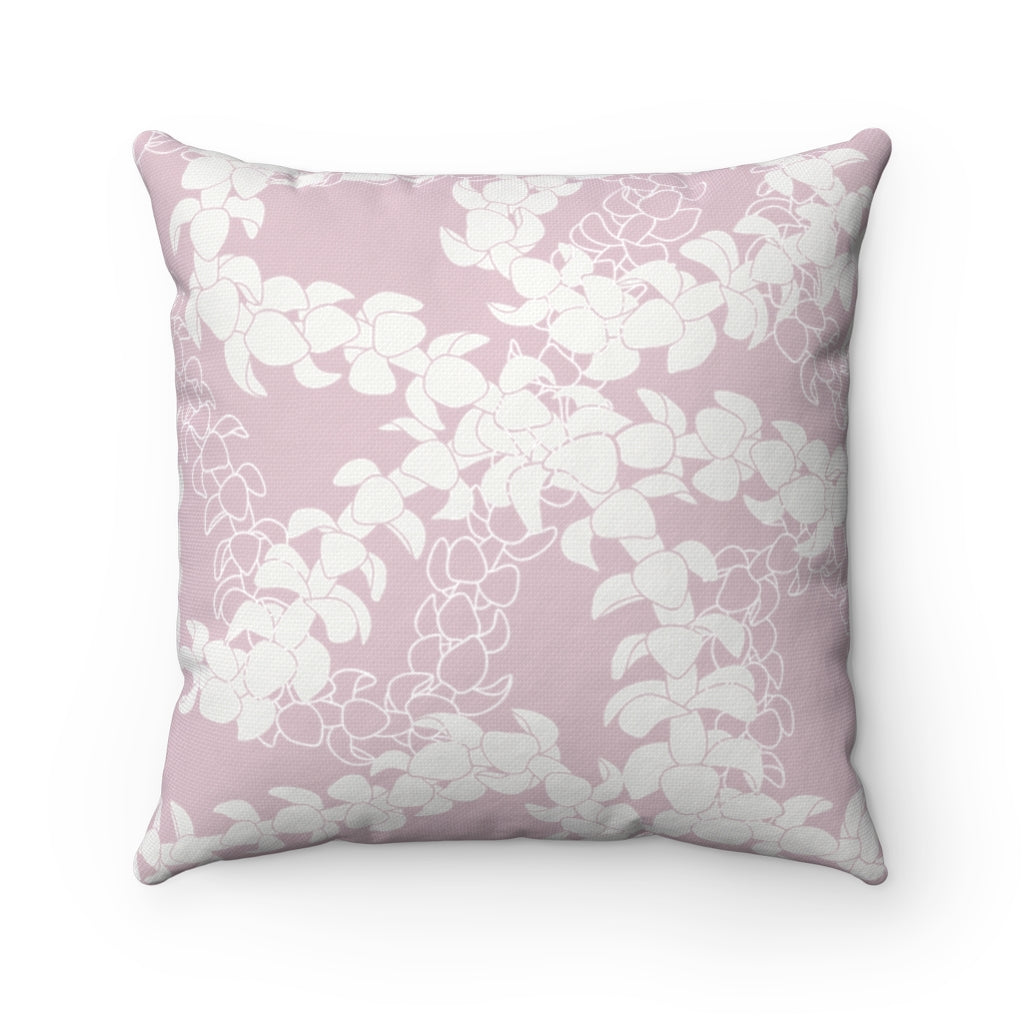 Canvas Throw Pillow Case- Puakenikeni Curvilinear Lei (Rosey Pink)