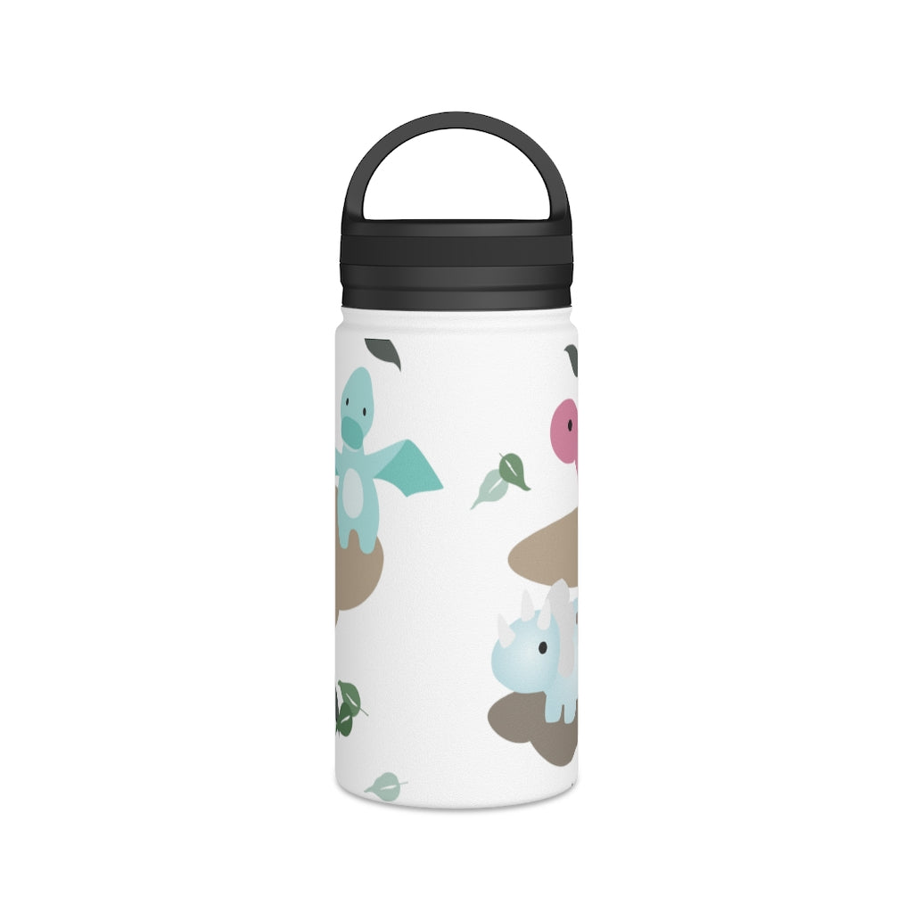 Water Bottle, 3 sizes, Stainless Steel with Handle Lid- Dinos in Paradise