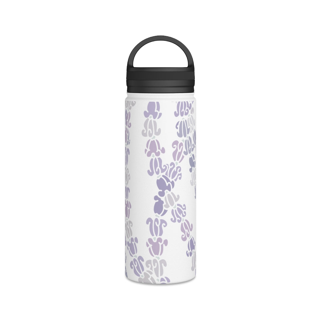 Water Bottle, 3 sizes, Stainless Steel with Handle Lid- Crown Flower Melodies, Crown Flower Lei