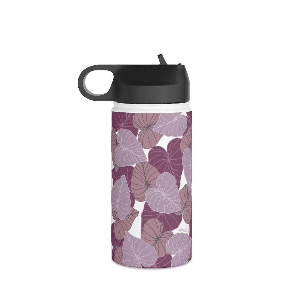 Water Bottle, 3 sizes, Stainless Steel with Sip Straw- Kalo Pinks