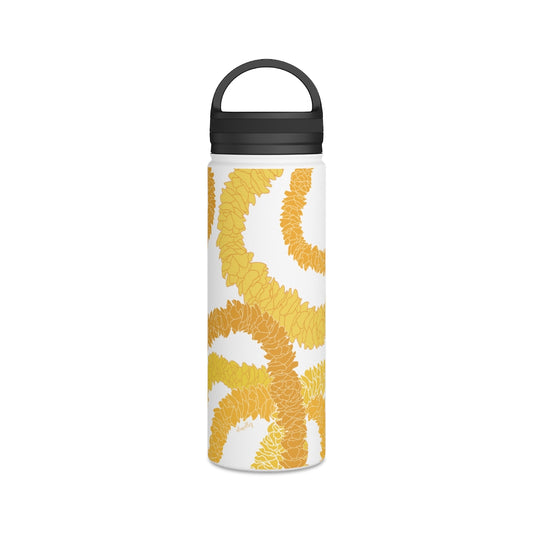Water Bottle, 3 sizes, Stainless Steel with Handle Lid- Ilima Lei