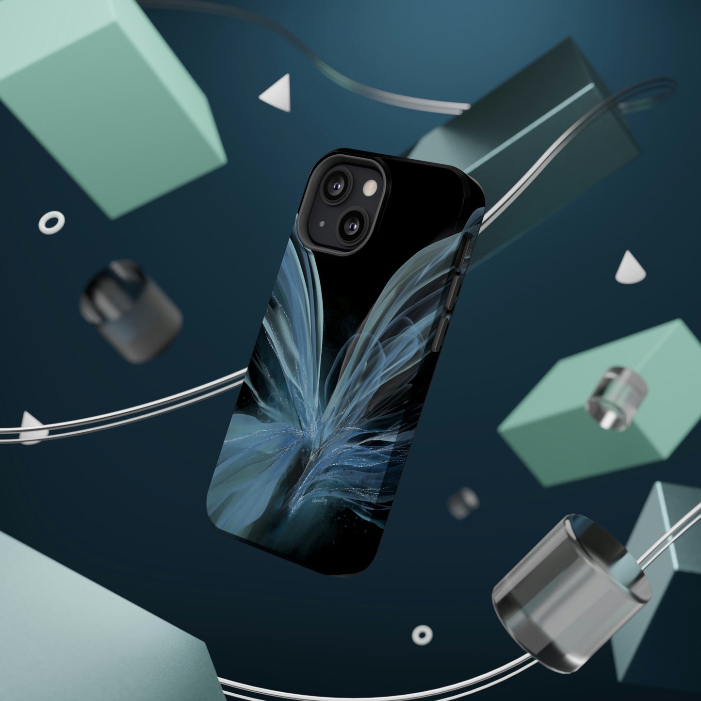 Blue Butterfly Alcohol Ink Art (Black), MagSafe