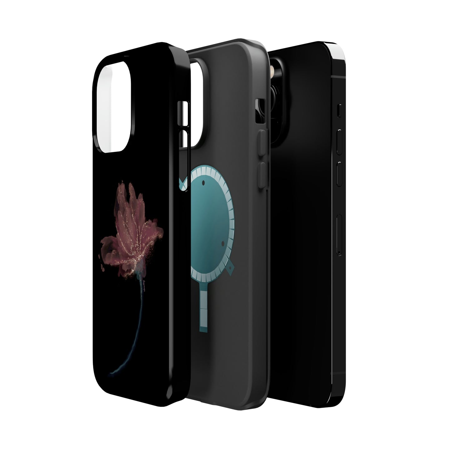 Flower Alcohol Ink Art (Black), MagSafe