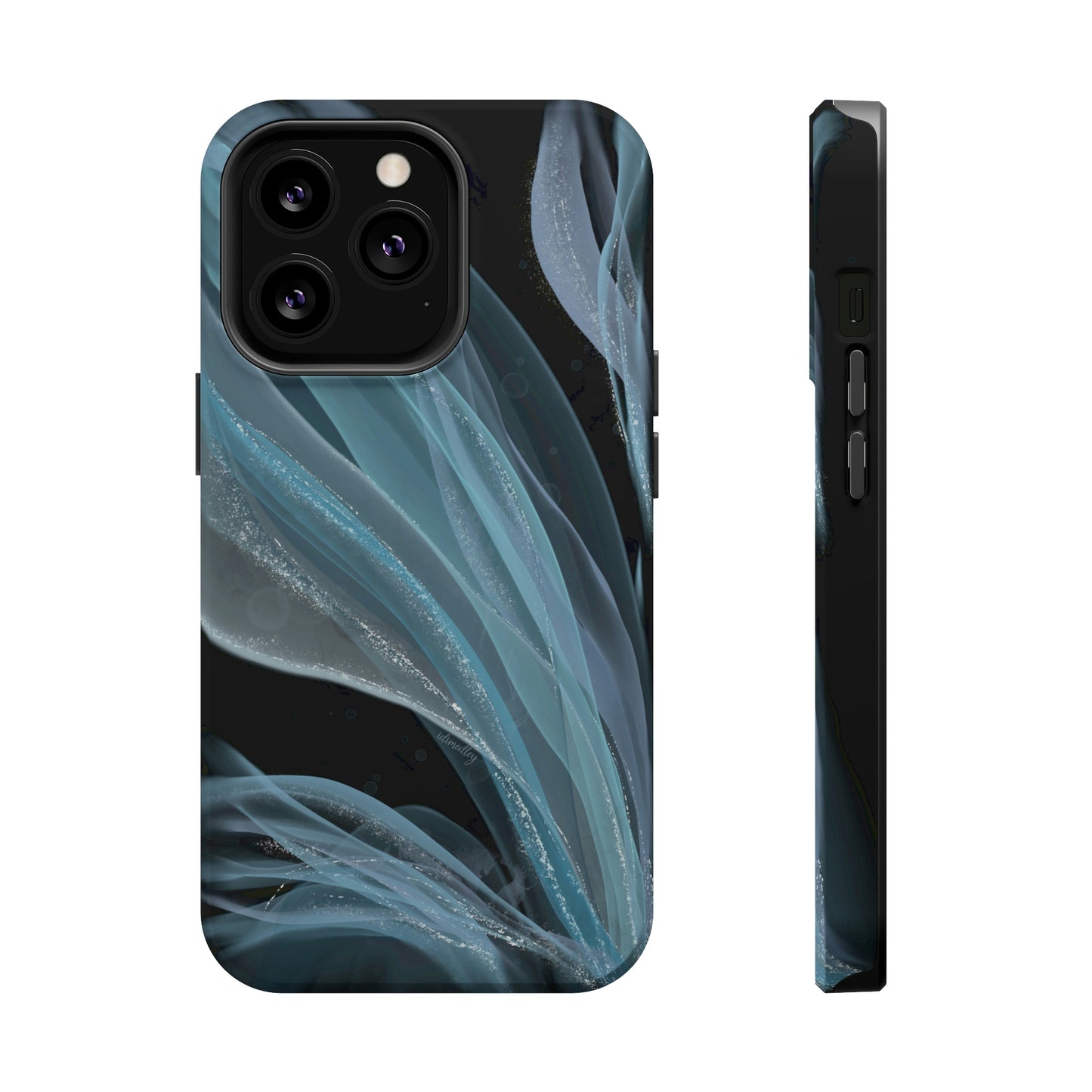 Blue Waves Alcohol Ink Art (Black), MagSafe