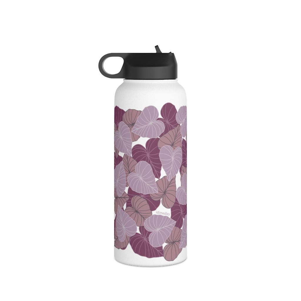 Water Bottle, 3 sizes, Stainless Steel with Sip Straw- Kalo Pinks