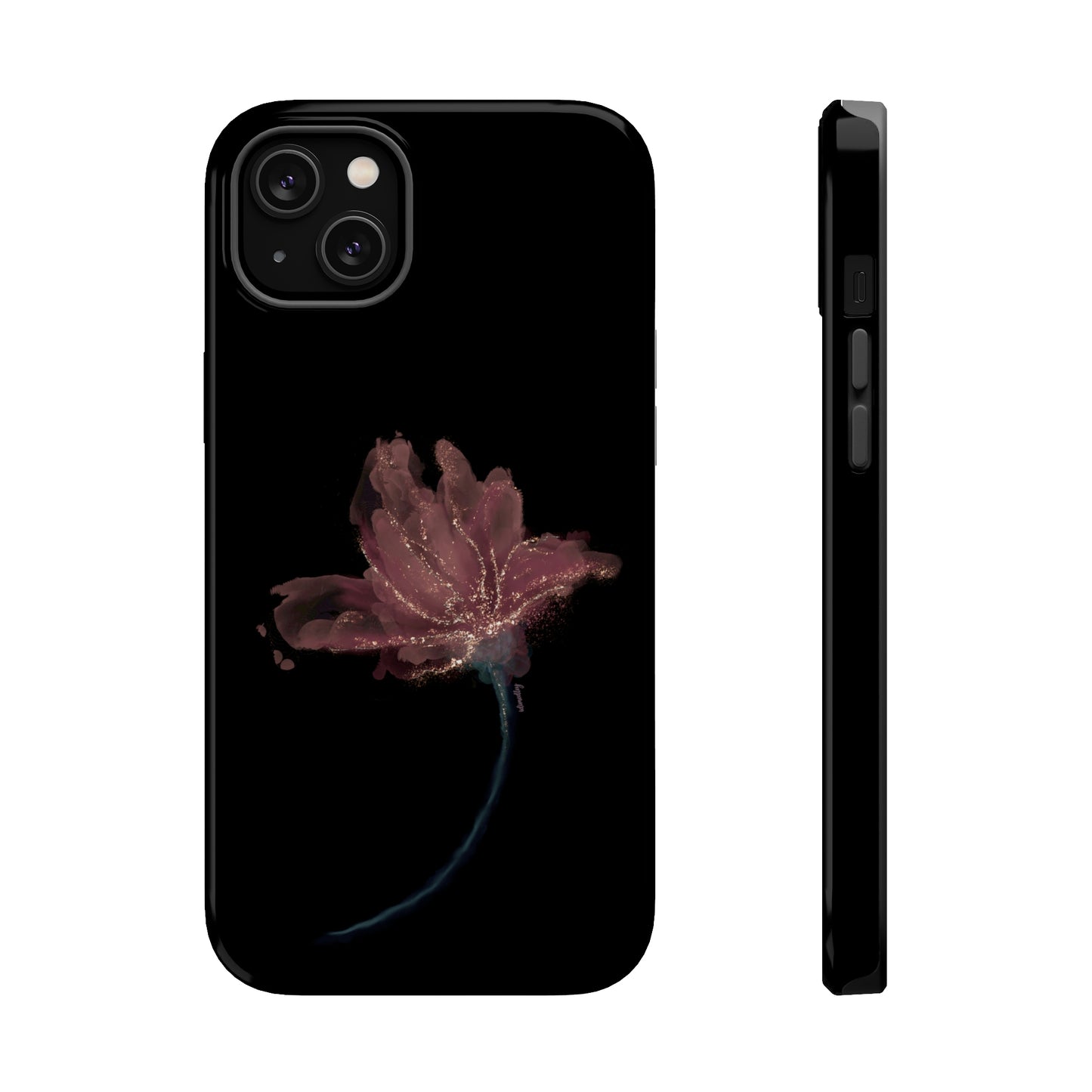 Flower Alcohol Ink Art (Black), MagSafe