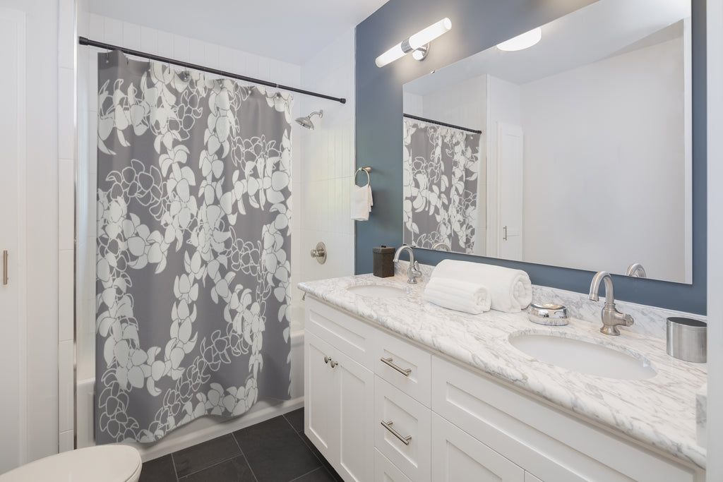 Shower Curtain- Puakenikeni Curvilinear Lei (Poi-ish)