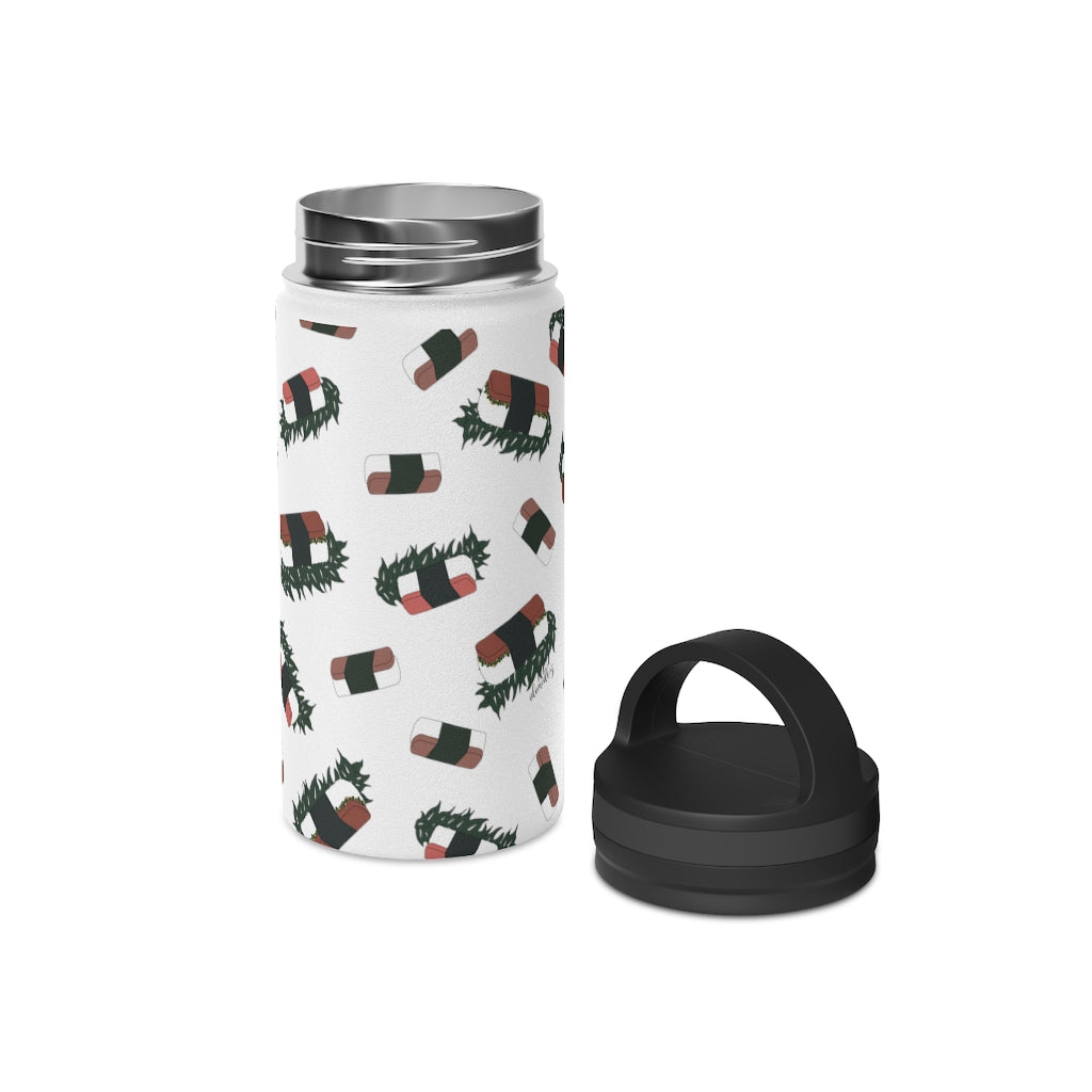 Water Bottle, 3 sizes, Stainless Steel with Handle Lid- Hawaii Musubi