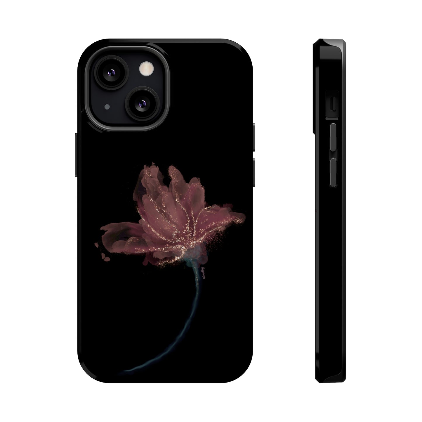 Flower Alcohol Ink Art (Black), MagSafe