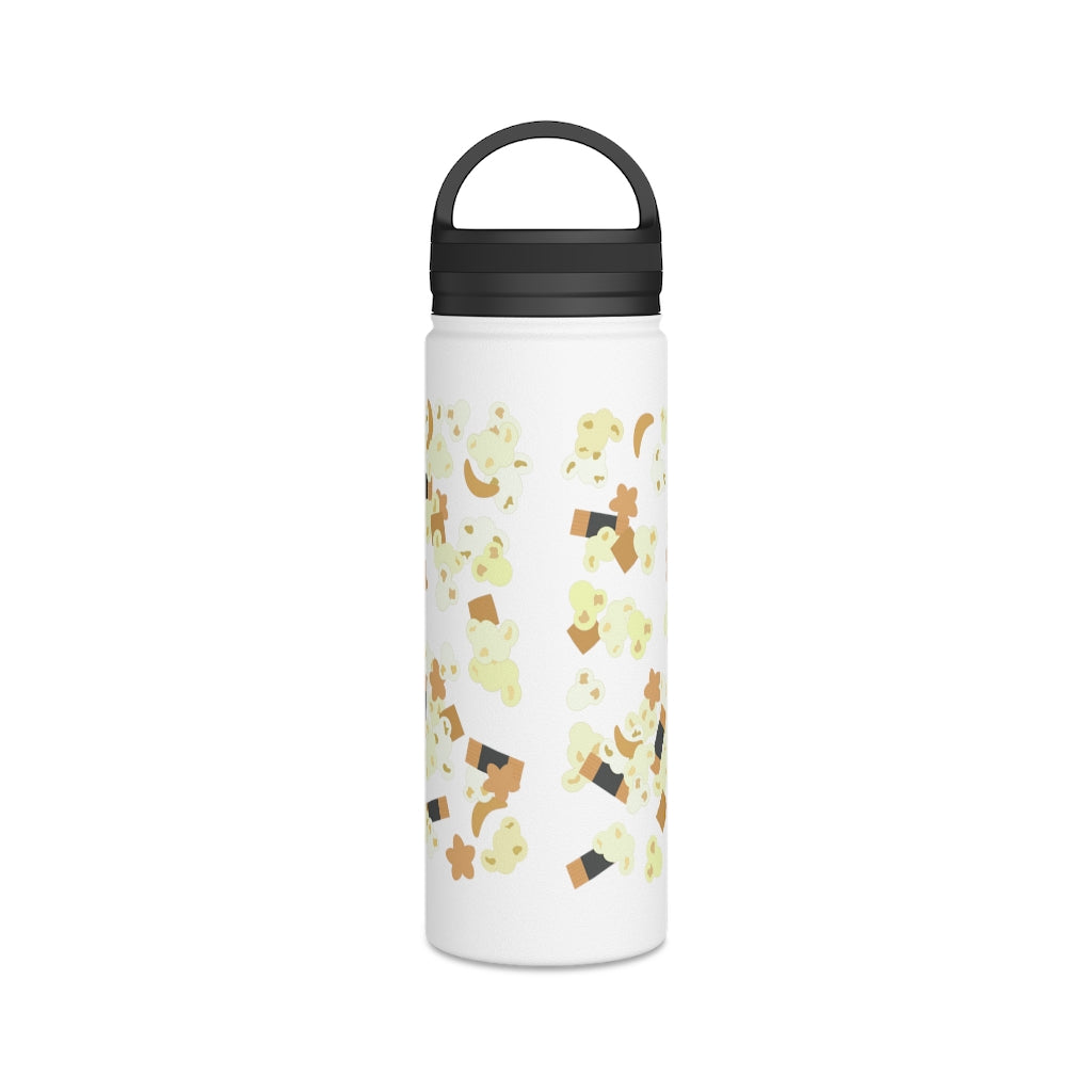 Water Bottle, 3 sizes, Stainless Steel with Handle Lid- Hurricane Popcorn