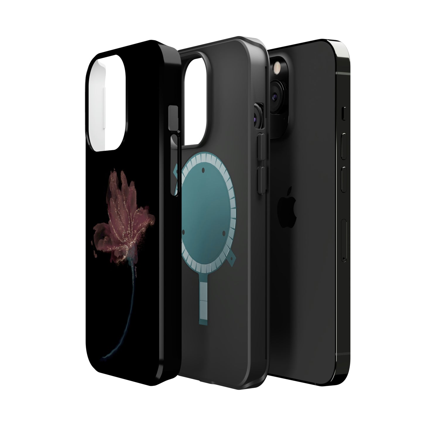 Flower Alcohol Ink Art (Black), MagSafe