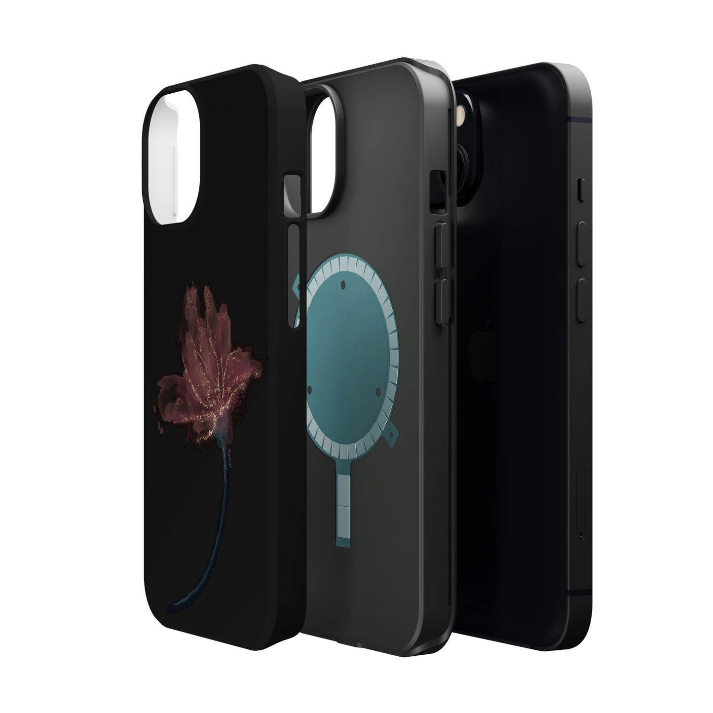 Flower Alcohol Ink Art (Black), MagSafe