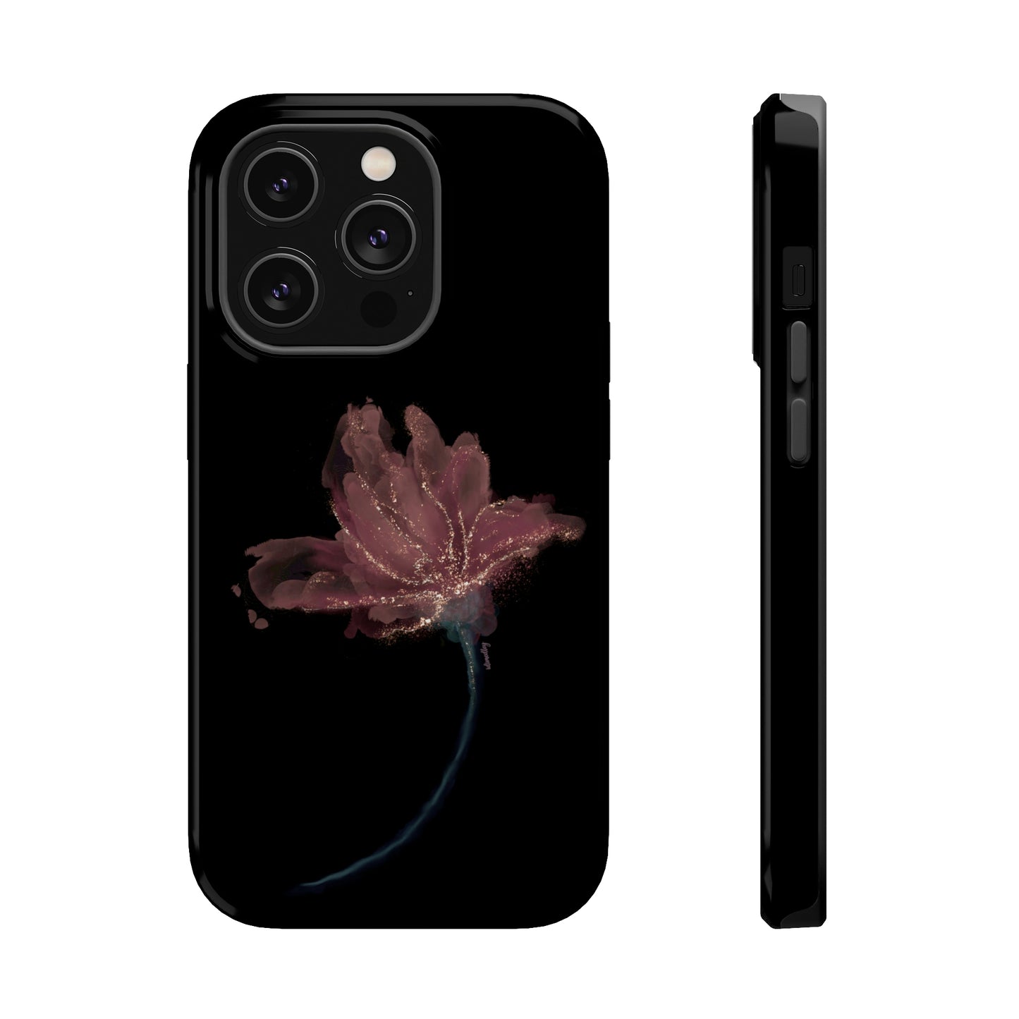Flower Alcohol Ink Art (Black), MagSafe