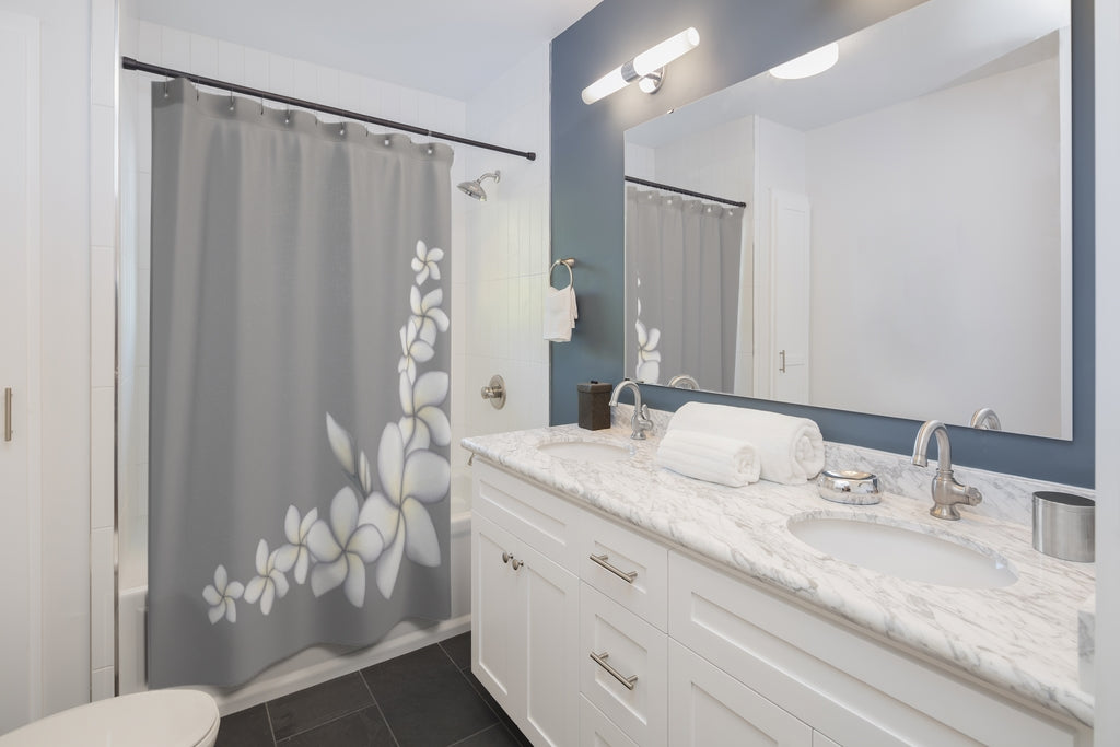 Shower Curtain- Plumeria Corner (Rain Clouds)