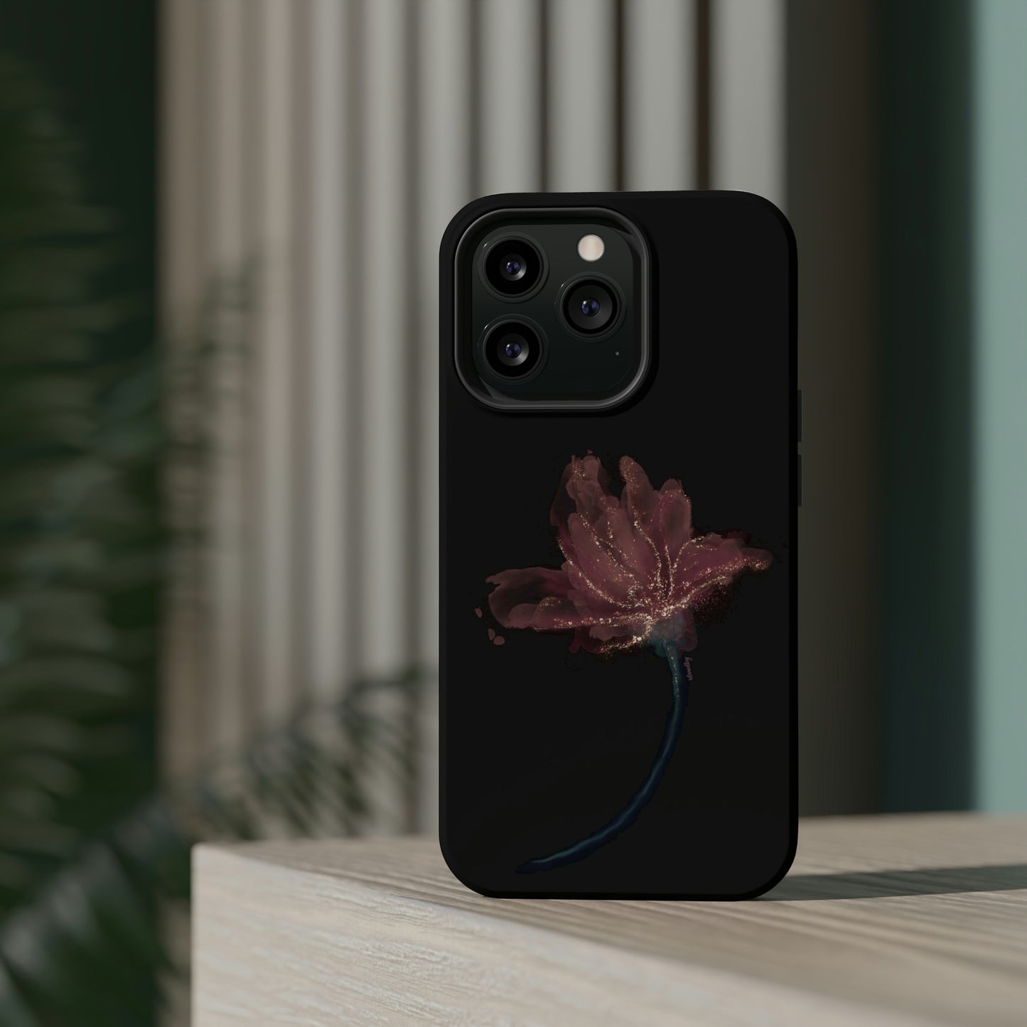 Flower Alcohol Ink Art (Black), MagSafe
