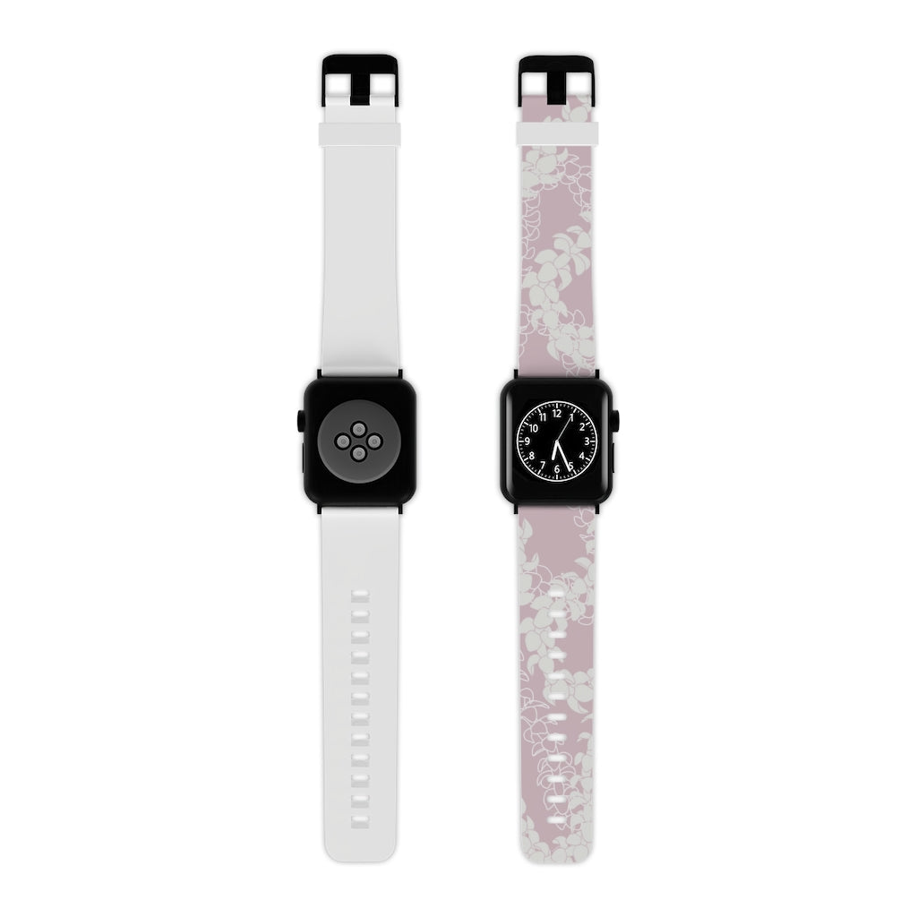 Watch Band for Apple Watch- Puakenikeni Curvilinear Lei (Rosey Pink)