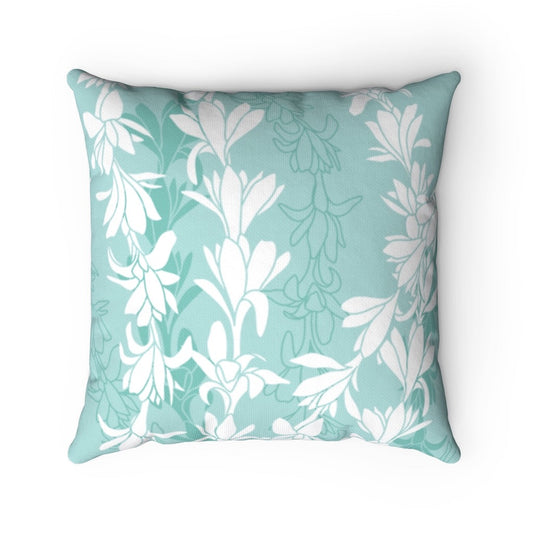 Canvas Throw Pillow Case- Tuberoses for Nohea (Seafoam)