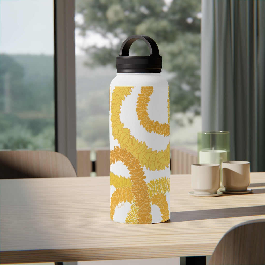 Water Bottle, 3 sizes, Stainless Steel with Handle Lid- Ilima Lei