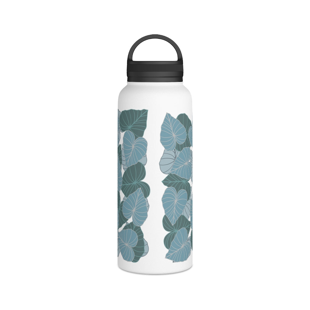 Water Bottle, 3 sizes, Stainless Steel with Handle Lid- Kalo Blues