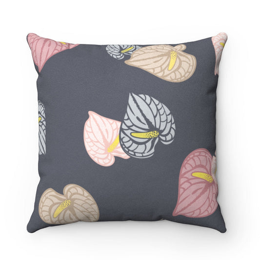 MicroSuede Throw Pillow Cover- Anthuriums Abound Night Sunset