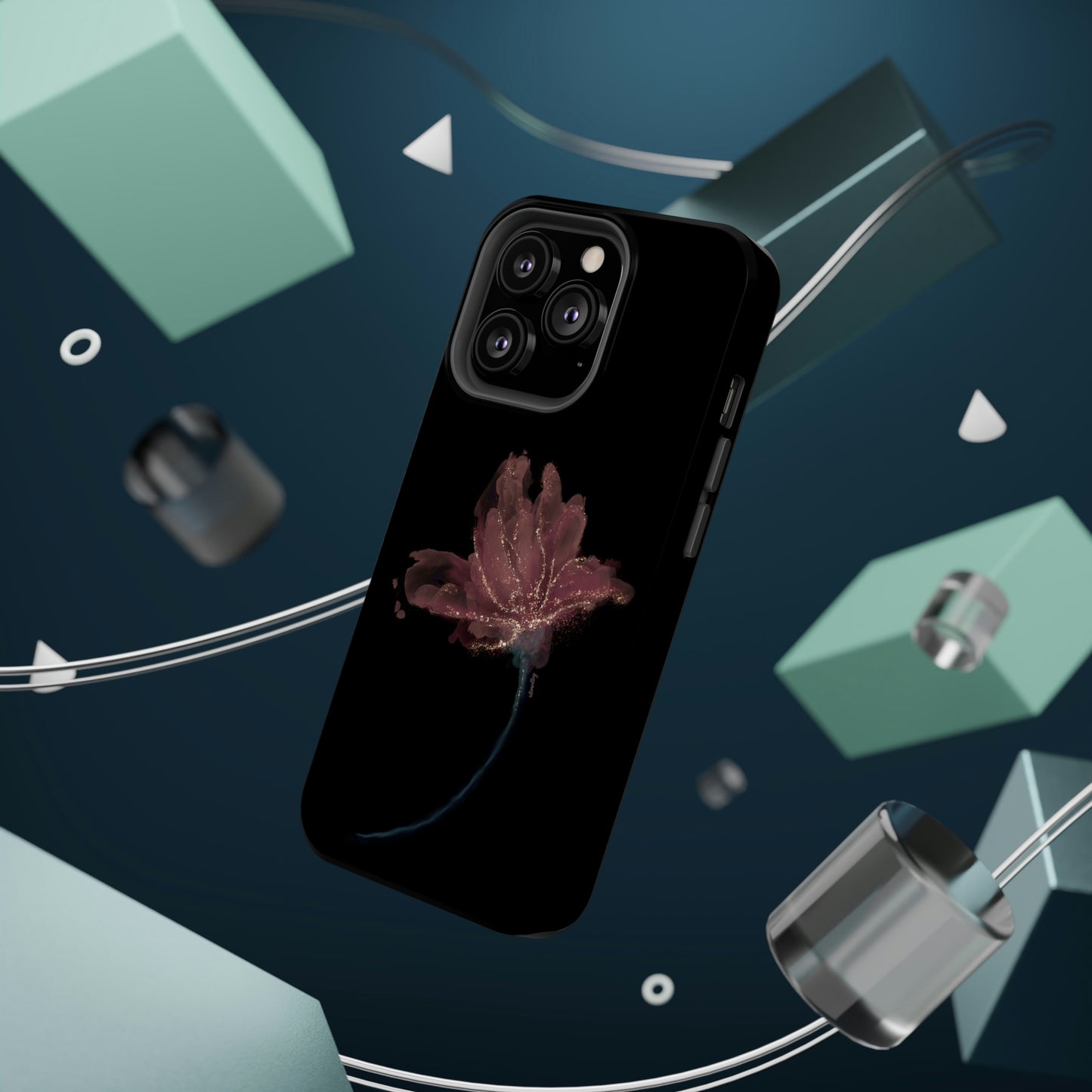 Flower Alcohol Ink Art (Black), MagSafe