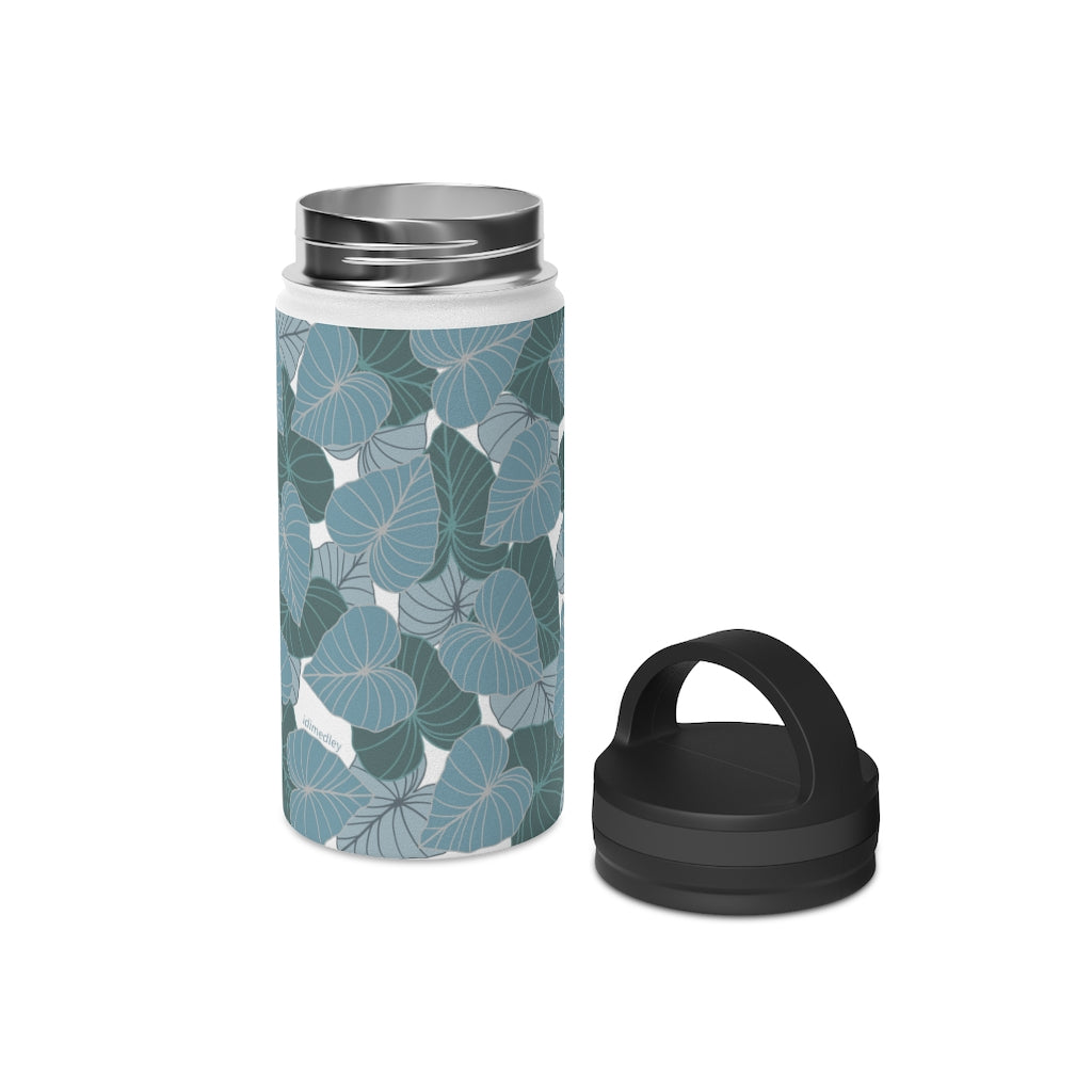 Water Bottle, 3 sizes, Stainless Steel with Handle Lid- Kalo Blues