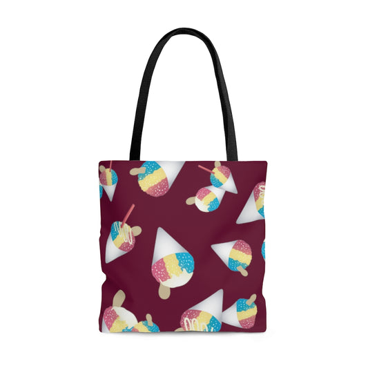 Tote bag- Rainbow Shave Ice/Snow Cones (Dark Magenta)