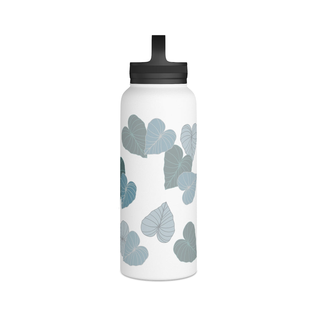Water Bottle, 3 sizes, Stainless Steel with Handle Lid- Kalo Blue Flurries