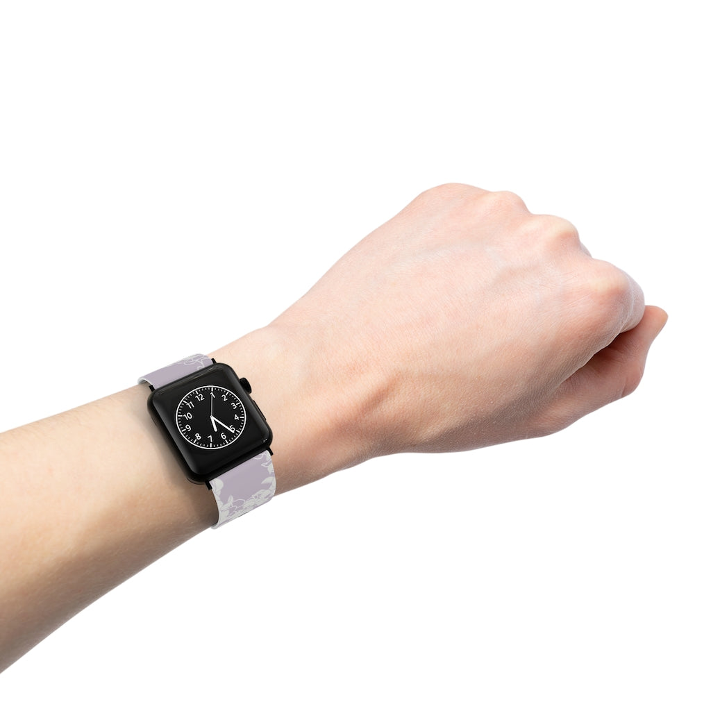 Watch Band for Apple Watch- Puakenikeni Curvilinear Lei (Pinky Periwinkle)