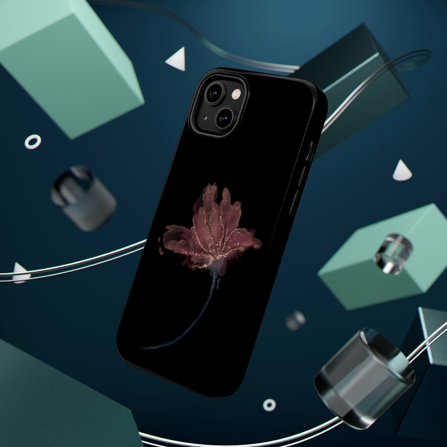 Flower Alcohol Ink Art (Black), MagSafe
