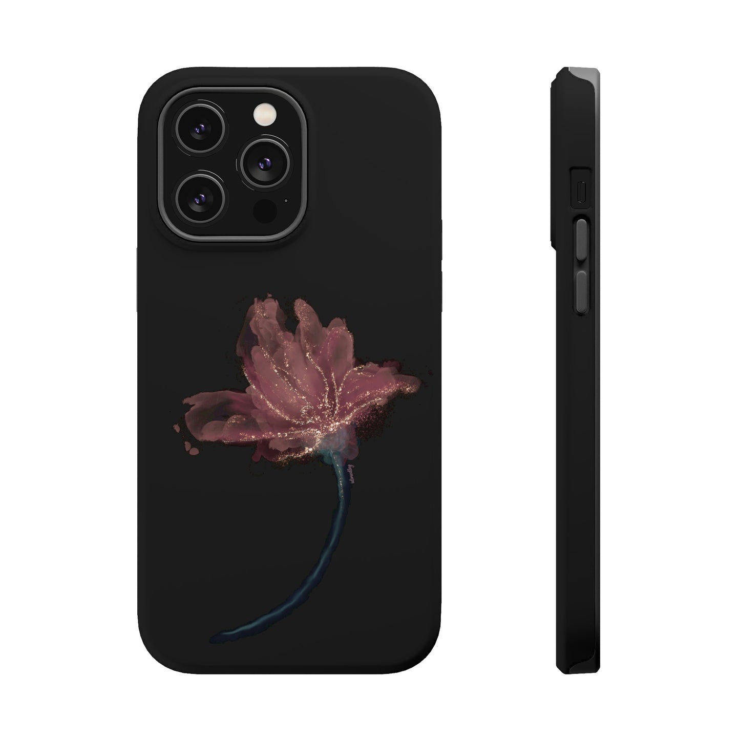 Flower Alcohol Ink Art (Black), MagSafe