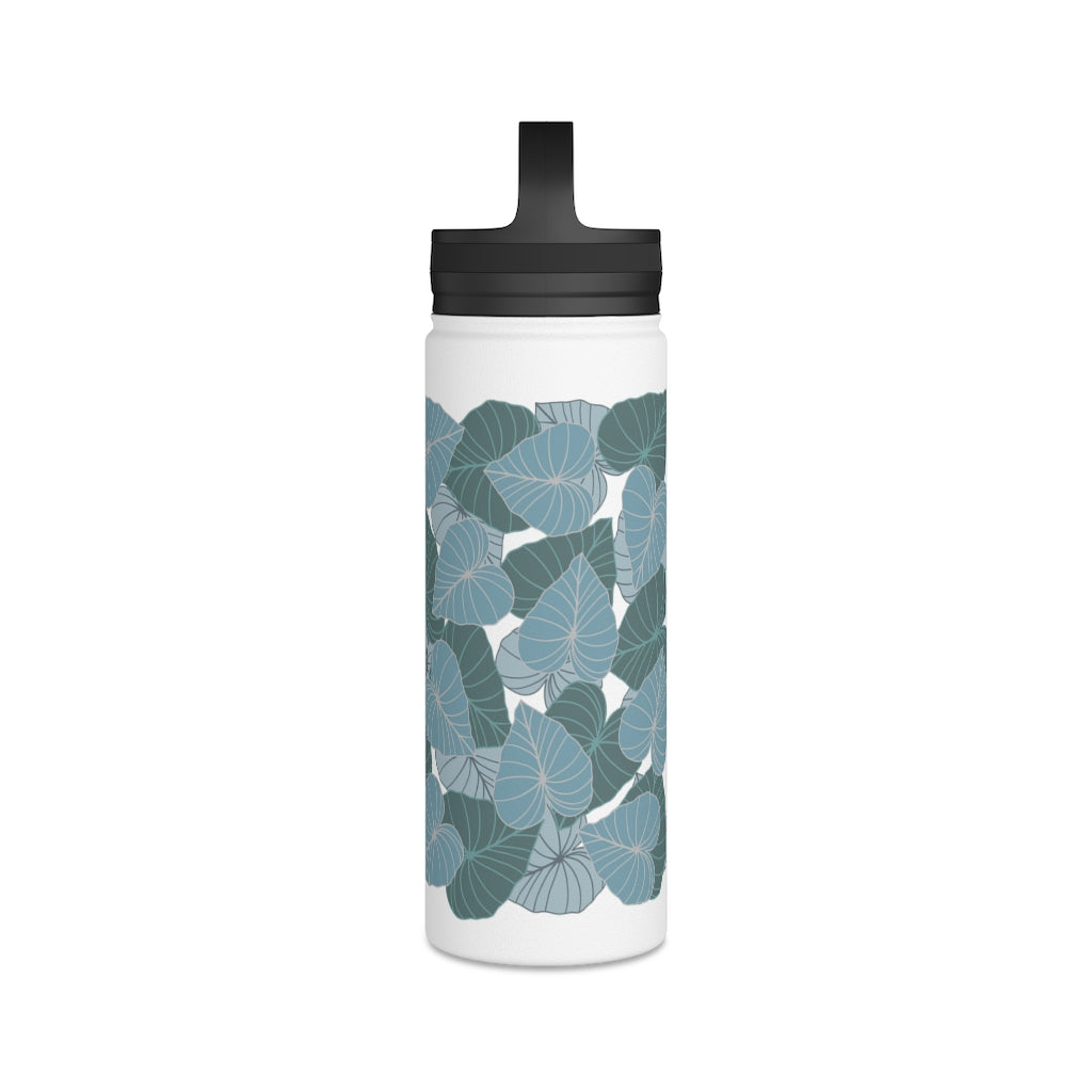 Water Bottle, 3 sizes, Stainless Steel with Handle Lid- Kalo Blues