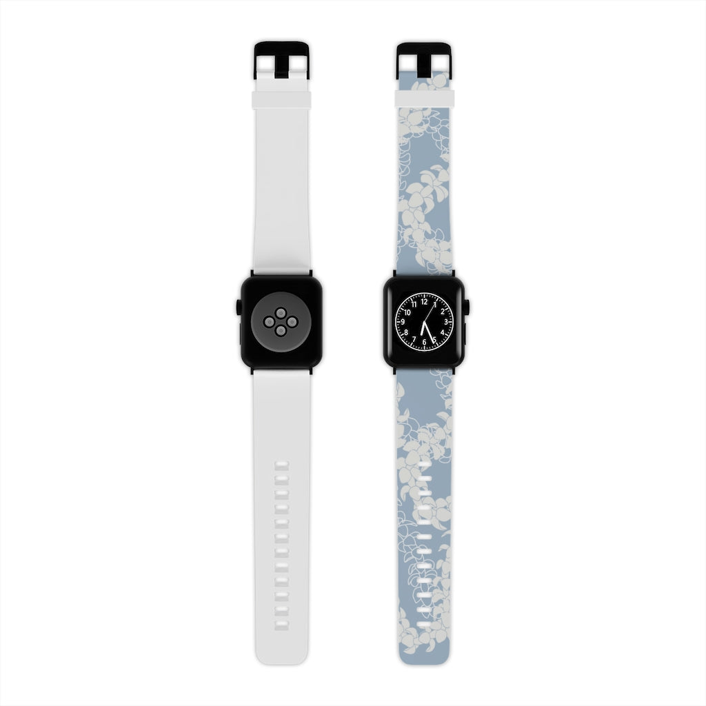 Watch Band for Apple Watch- Puakenikeni Curvilinear Lei (Blue)