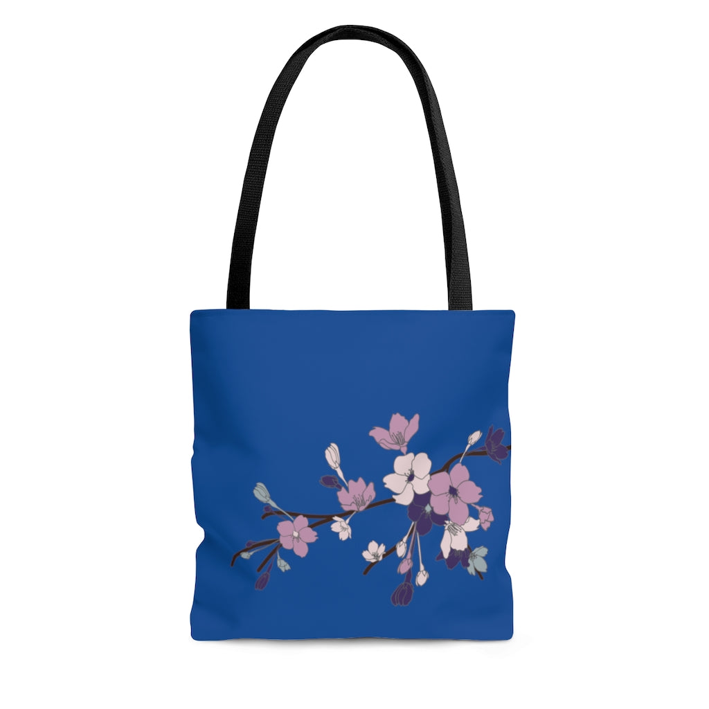 Tote bag- Sakura Blooms (Deep Blue Sea)