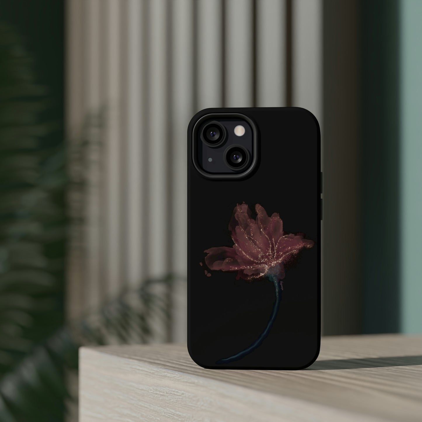 Flower Alcohol Ink Art (Black), MagSafe