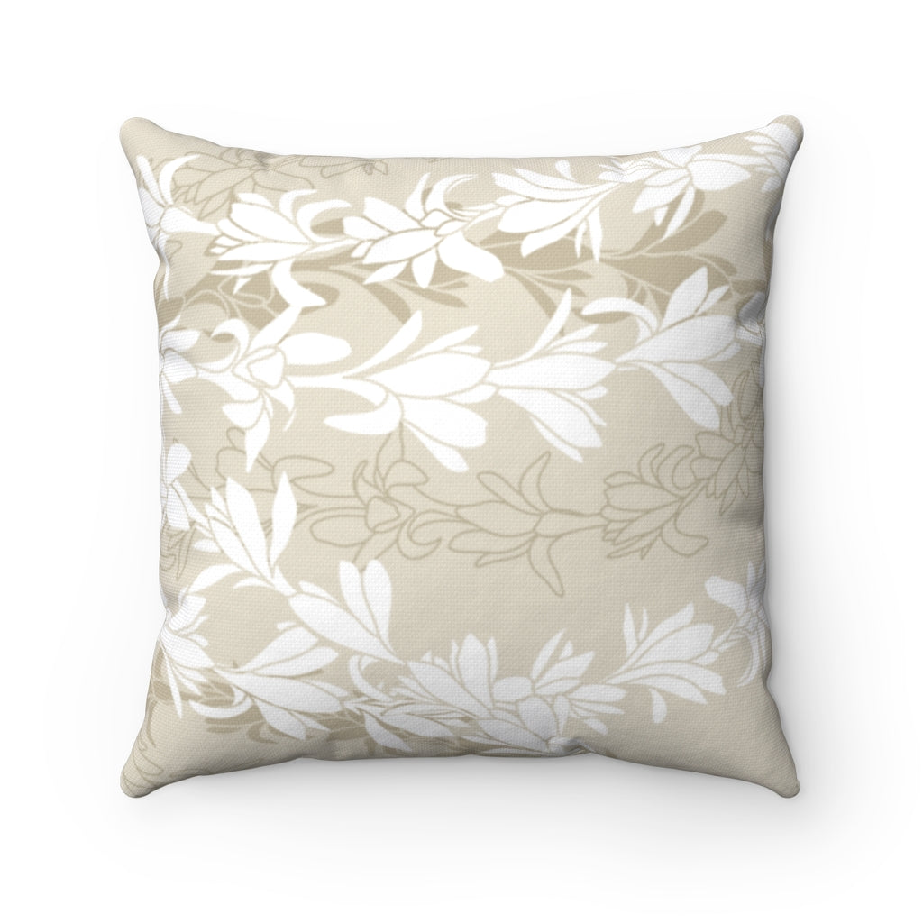 Canvas Throw Pillow Case- Tuberoses for Nohea (Sand)