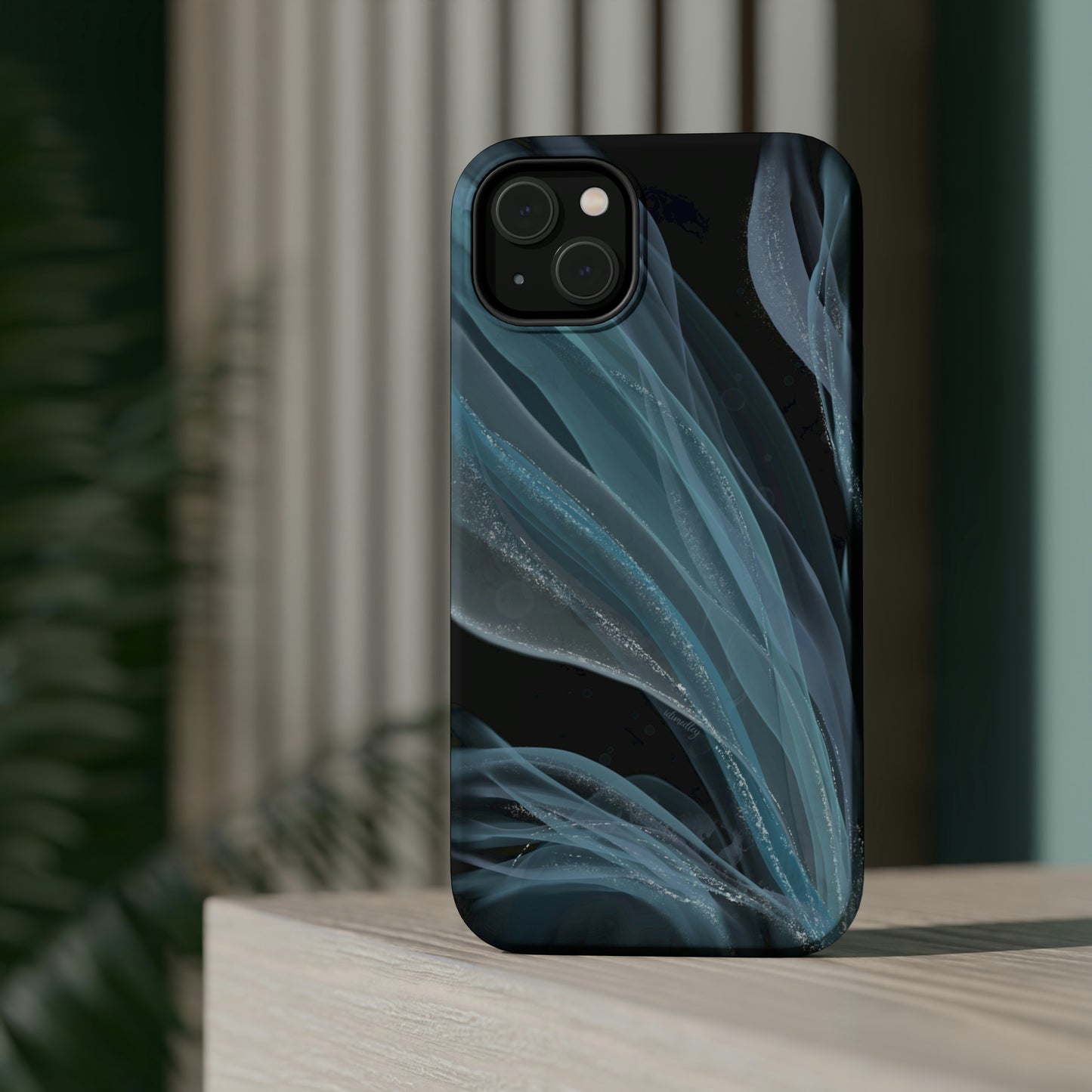 Blue Waves Alcohol Ink Art (Black), MagSafe